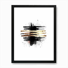 Abstract Black And Gold Painting 17 Art Print