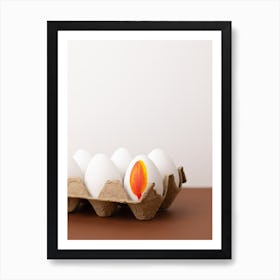 White Egg In A Carton 1 Art Print