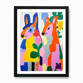 Colourful Kids Animal Art Squirrel Art Print