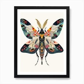 Colourful Insect Illustration Firefly 5 Art Print
