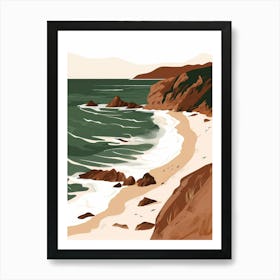 Beach Landscape Illustration Art Print