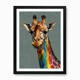 Rainbow Giraffe 5 Art Print