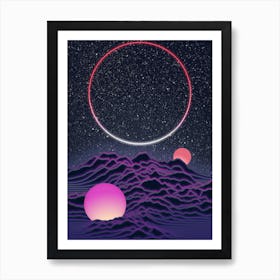 Neon Moonscape Art Print