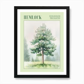 Hemlock Tree Atmospheric Watercolour Painting 3 Poster Art Print