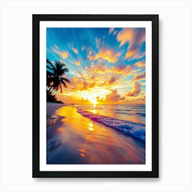 Sunset On The Beach 13 Art Print