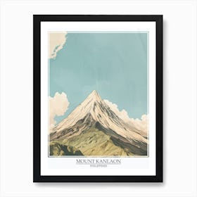 Mount Kanlaon Philippines Color Line Drawing 6 Poster Art Print