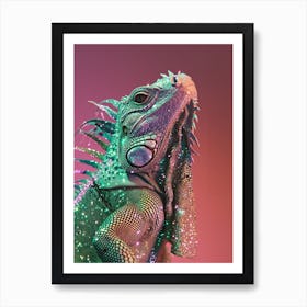 Rainbow Iguana Art Print