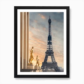 Eiffel Tower At Sunset Art Print