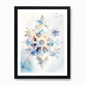 Symmetry, Snowflakes, Storybook Watercolours 2 Art Print