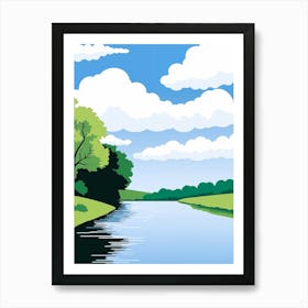 Landscape With Trees And Clouds Art Print