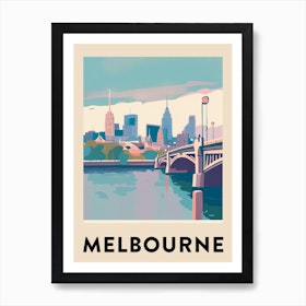 Melbourne Vintage Travel Poster Art Print