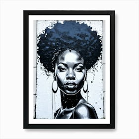 Graffiti Mural Of Beautiful Black Woman 80 Art Print