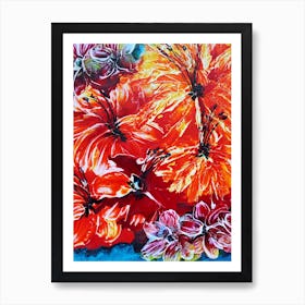 Red Yellow Colorful Painting Art Print