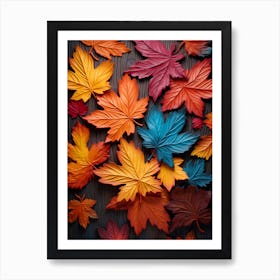 Autumn Leaves Background Art Print