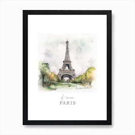 France, Paris Storybook 9 Travel Poster Watercolour Art Print