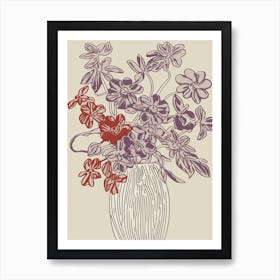 Floral Still Life Sketch Line Art 6 Art Print