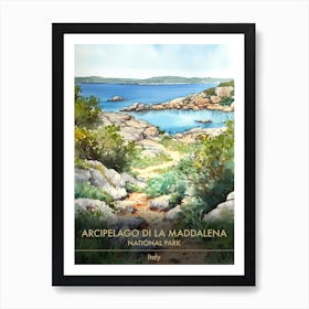 Arcipelago Di La Maddalena National Park Italy Watercolour 3 Art Print