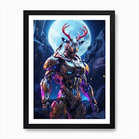 Deer In Cyborg Body #1 Art Print