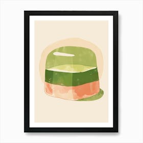 Green And Pastel Pink Jelly Beige Background Art Print