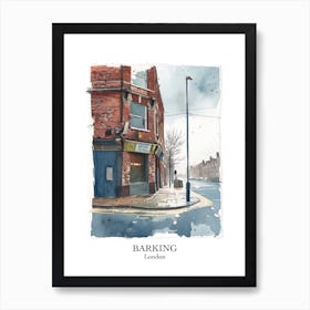 Barking London Borough   Street Watercolour 4 Poster Art Print