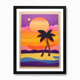 Sunset At The Beach Art Print