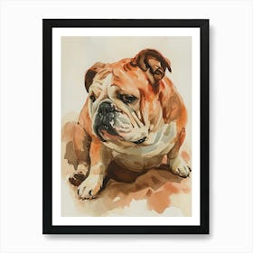 Bulldog Watercolor Painting 3 Art Print