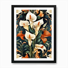 Default Stylized Colorful Design Of Arum Lilies In Art Nouveau 0 (2) Art Print