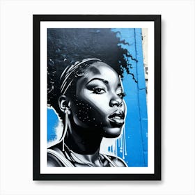 Graffiti Mural Of Beautiful Black Woman 31 Art Print