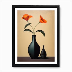 Flowers In Black Vase Art Print