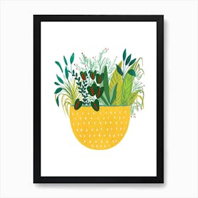 Yellow Potted Plant Art Print