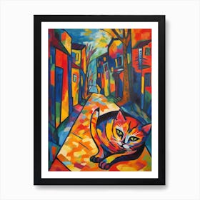 Painting Of Havana With A Cat In The Style Of Fauvism 4 Art Print