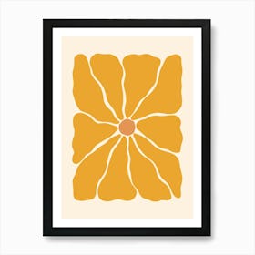 Abstract Flower 01 - Yellow Art Print
