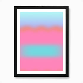 Playful Gradient Pink And Blue Aura Art Print