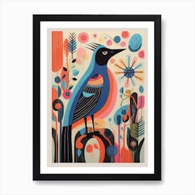 Colourful Scandi Bird Dipper 3 Art Print