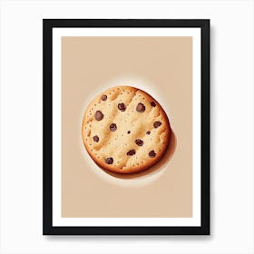 Chocolate Chip Cookie Dessert Retro Minimal 1 Flower Art Print