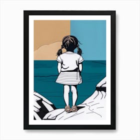 Child Looking At The Ocean Art Print