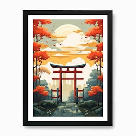 Torii Gates Japanese Illustration 10 Art Print