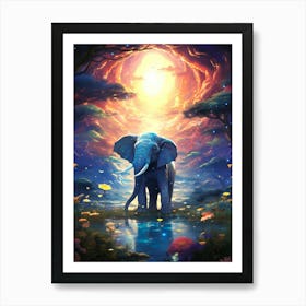 Elephant In The Forest 2 Art Print