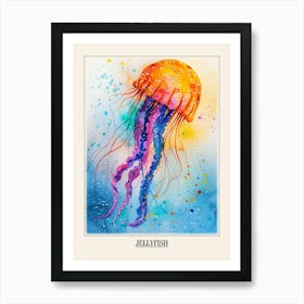 Jellyfish Colourful Watercolour 1 Poster Art Print