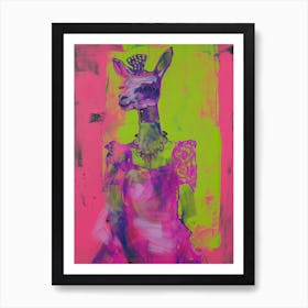 Animal Party: Crumpled Cute Critters with Cocktails and Cigars Princess Deer' Art Print