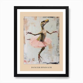Dinosaur Dancing In A Tutu Pastels 1 Poster Art Print
