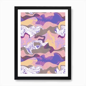 Abstract Trippy Purple Yellow Art Print