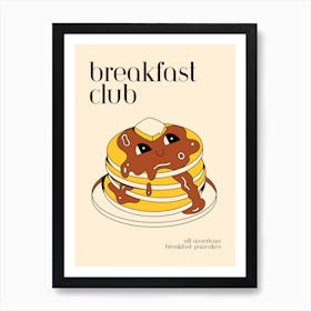 American Pancake Cute Retro Cartoon Print Art Print