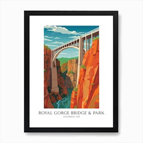 Royal Gorge Bridge & Park, Colorado, Usa Colourful Travel Poster Art Print