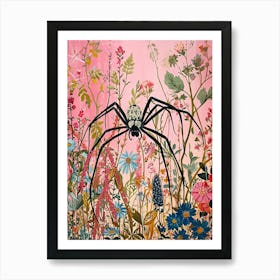 Floral Animal Painting Spider 2 Art Print