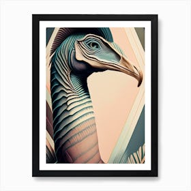 Oviraptor Pastel Dinosaur Art Print