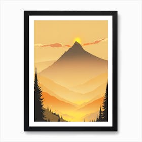 Misty Mountains Vertical Composition In Yellow Tone 43 Art Print