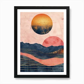 Sunset In The Mountains 12 Art Print