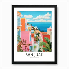 San Juan, Puerto Rico Maximalist Travel Poster Vibrant Colour Art Print