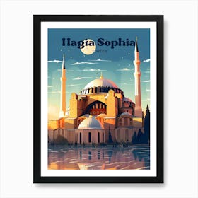 Hagia Sophia Turkey Byzantine Architecture Travel Art Illustration Art Print